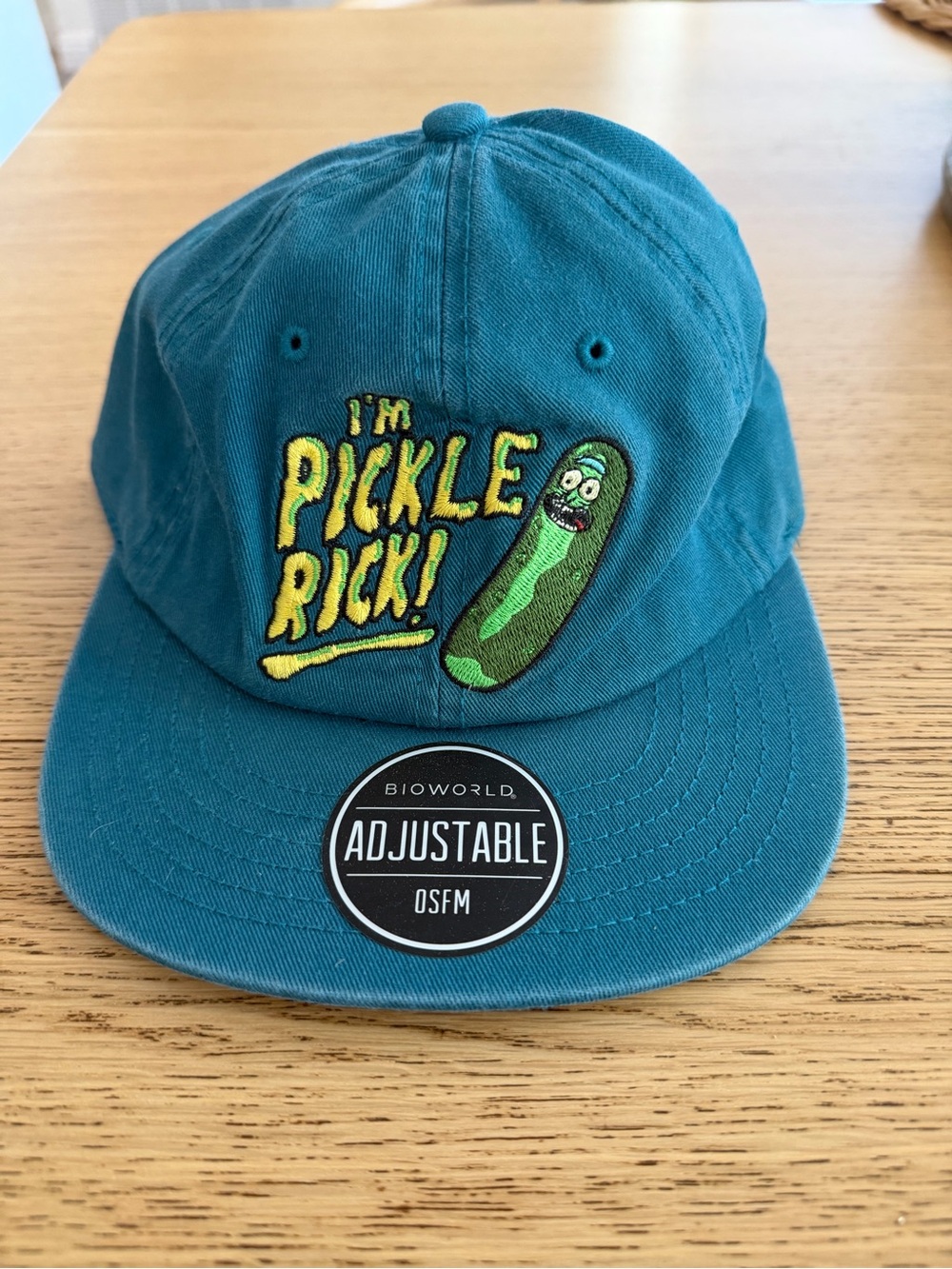 Bioworld Men’s "I'm Pickle Rick" Teal Adjustable Cap